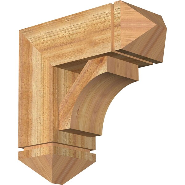 Ekena Millwork Westlake Arts and Crafts Rough Sawn Bracket w/ Offset Brace, Western Red Cedar, 8"W x 20"D x 20"H BKT0806X20X20WTL03RWR - main
